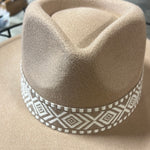 82924 TAUPE WITH TRIBAL BAND WESTERN HAT