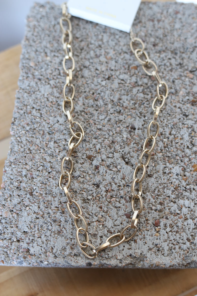 1258 DIPPED GOLD LARGE PAPERCLIP CHAIN W/ LOBSTER CLAW