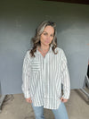 122344 WHITE PINSTRIPED BUTTON UP TOP