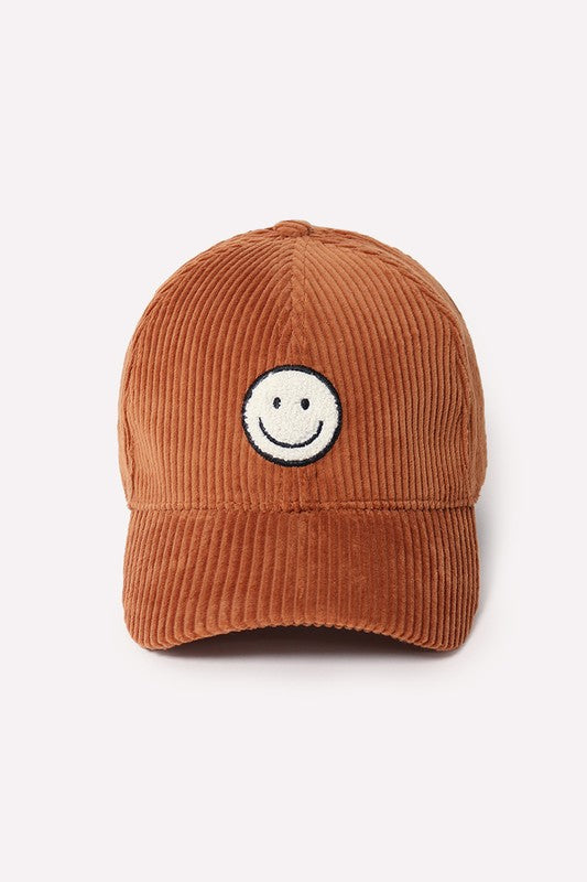 2216 CAMEL CORDUROY SMILEY HAT
