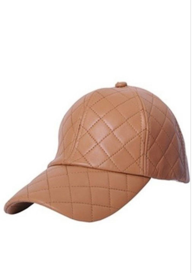 1181 BROWN FAUX LEATHER HAT