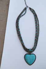 1163 3S LARGE HEART BEADED NECKLACE
