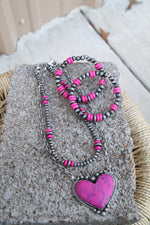 0050 PINK HEART NECKLACE