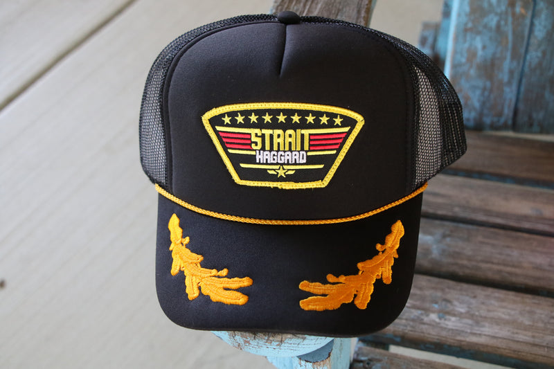 62220 BLK AND GOLD STRAIT AND HAGGARD CAP